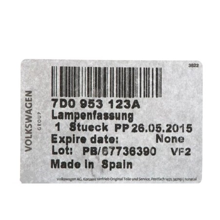 Douille de feu arrière à 3 broches pour frein VW Volkswagen Beetle 1998-2005 GENUINE OE NEUF Douille de feu arrière à 3 broches pour frein VW Volkswagen Beetle 1998-2005 GENUINE OE NEUF