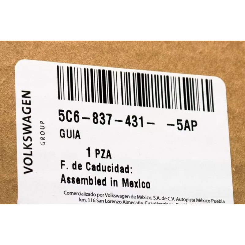 Canal de glissement de vitre avant gauche côté conducteur pour VW Volkswagen Jetta berline 2011-2017