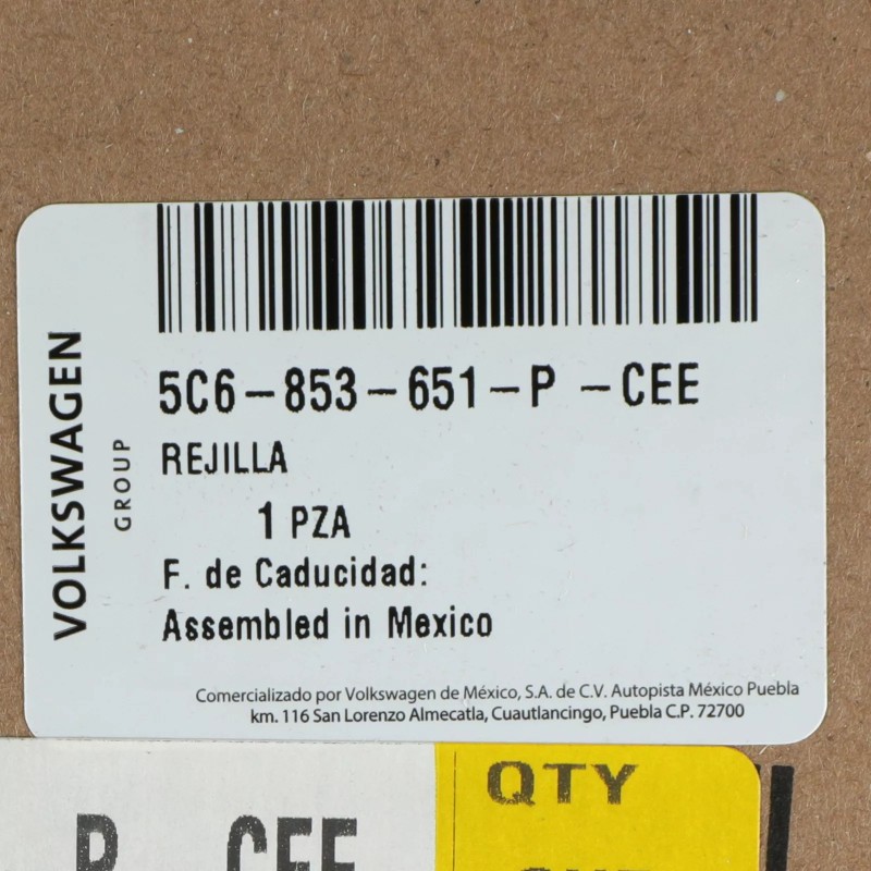 Nouvelle calandre inférieure avant OEM 2015-2018 VW Volkswagen Jetta GLI 5C6-853-651-P-CEE