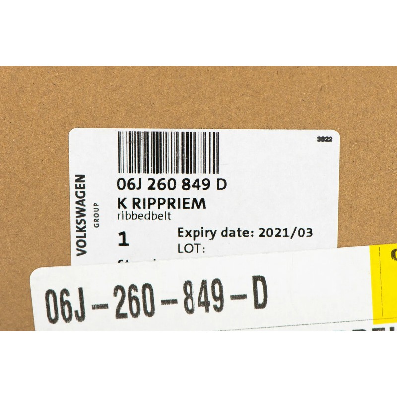 Courroie d'accessoire d'origine Audi 06J-260-849-D