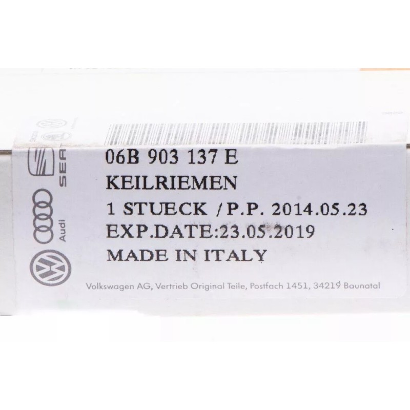 Courroie nervurée d'origine Audi Volkswagen Passat GL 1998-2005 06B-903-137-E