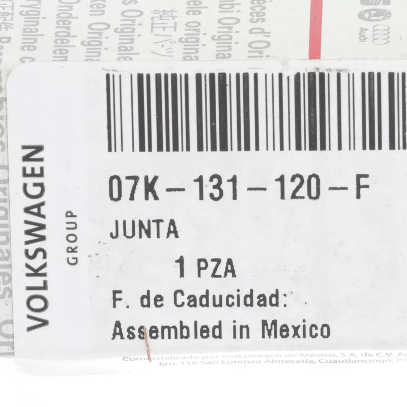 Joint de tuyau d'air Audi VW 2005-2014 Beetle Golf Jetta Passat 07K131120F