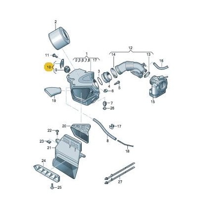 Adaptateur Original Audi A4 S4 RS4 / A5 S5 RS5 Support Boîtier Filtre à Air 8K0133426A