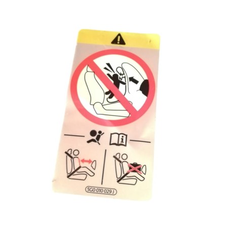 Plaque de Sécurité Airbag Passager Originale VW Audi Seat Skoda