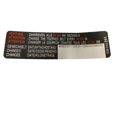 Plaque de Courroie de Distribution VW Audi Seat Skoda 60.000 km 038010241 Plaque de Courroie de Distribution VW Audi Seat Skoda 60.000 km 038010241