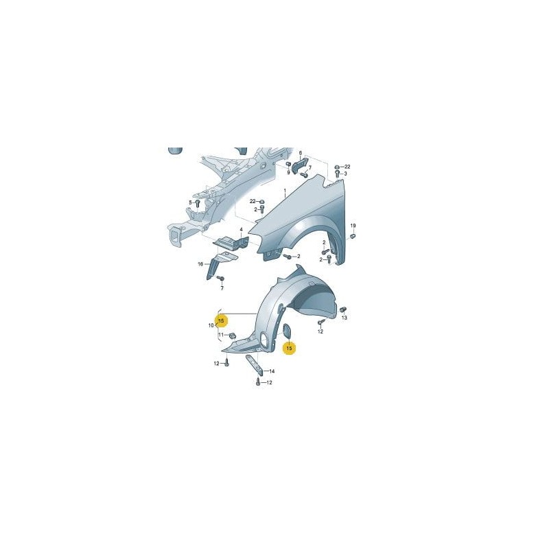 Couvercle d'Aile Avant Original VW 7E0809967