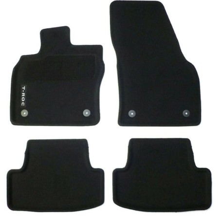 Tapis de sol en textile 3D noir satiné pour VW T-Roc, ensemble de 4 pièces