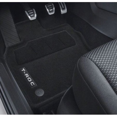 Tapis de sol en textile 3D noir satiné pour VW T-Roc, ensemble de 4 pièces