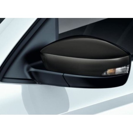 Ensemble de Coques de Rétroviseurs Métalliques Noires pour Skoda Fabia III (NJ)
