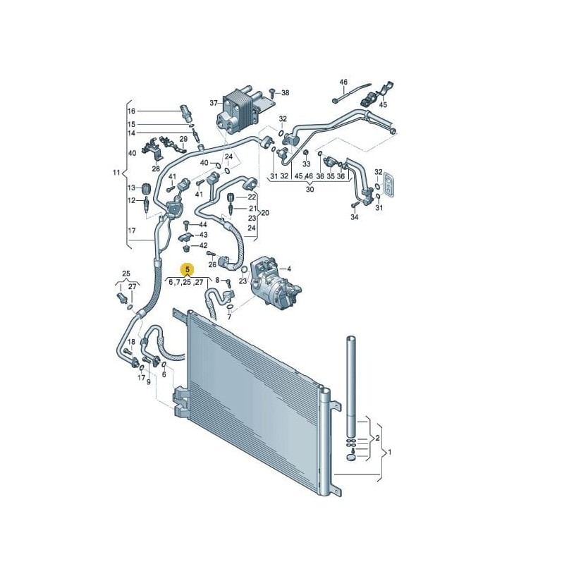 Tuyau AC compresseur - condenseur VW Audi Seat Skoda