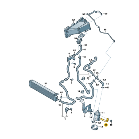 Support de bride de pompe à liquide de refroidissement supplémentaire 1.4 TSI 2.0 TDI Audi A4 B9 A5 Support de bride de pompe à liquide de refroidissement supplémentaire 1.4 TSI 2.0 TDI Audi A4 B9 A5