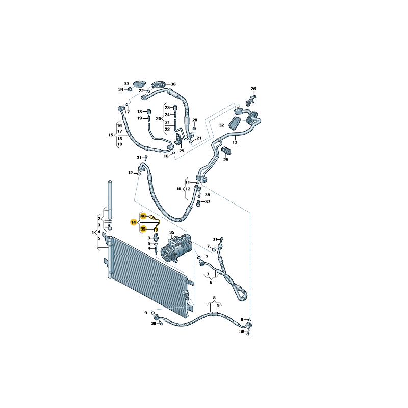 Faisceau de câbles adaptateur de condenseur de climatisation Audi Q5 2017-