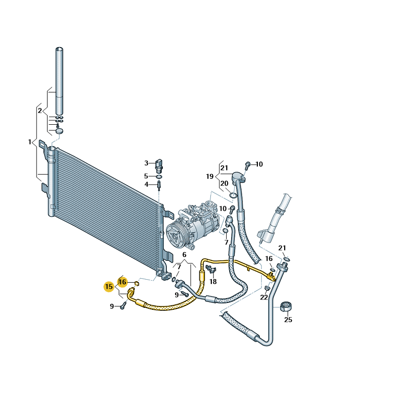 Conduite de climatisation 2.0 TDI Audi A6 C8 A7 2019-