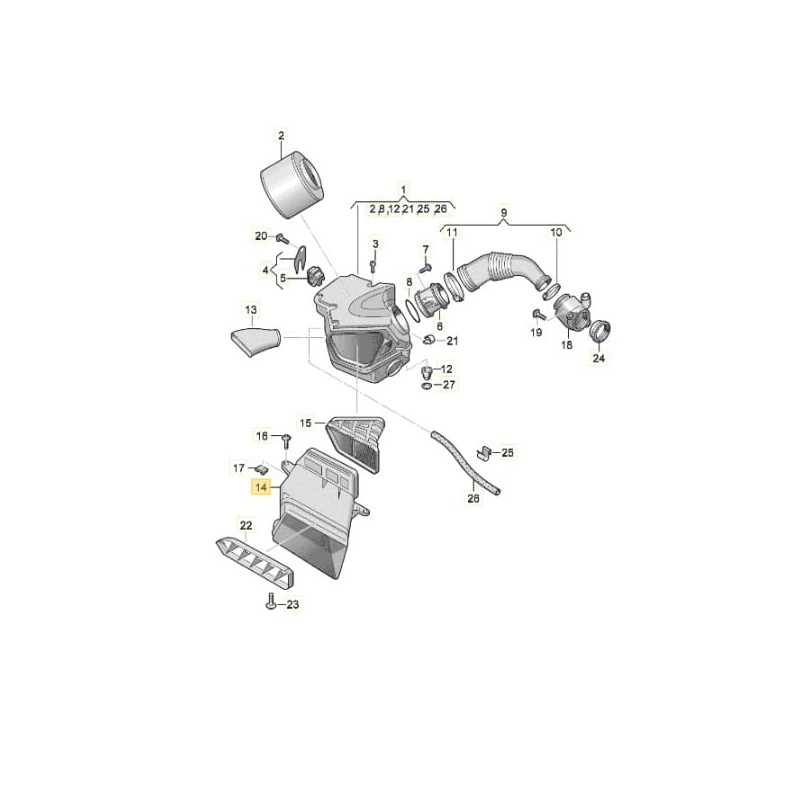 Durite de conduit d'admission d'air Audi Q5 2009-2012 2.0 TFSI 2.0 TDI