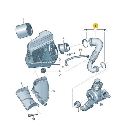 Durite d'admission d'air AUDI A6 C7 2.0 TDI 4G0129615J Durite d'admission d'air AUDI A6 C7 2.0 TDI 4G0129615J