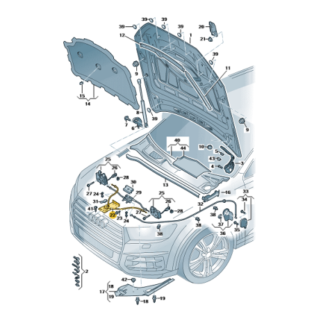 Câble de verrouillage du capot avant Audi Q8 Câble de verrouillage du capot avant Audi Q8