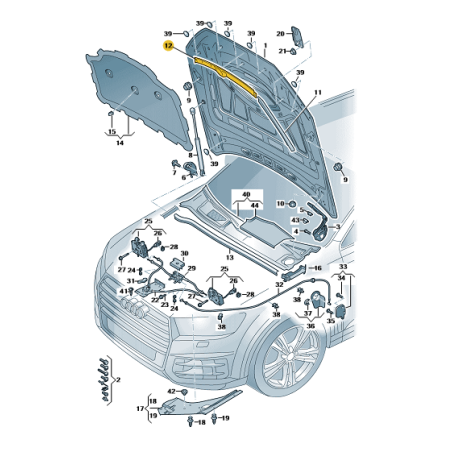 Joint central de capot Audi Q8 Joint central de capot Audi Q8