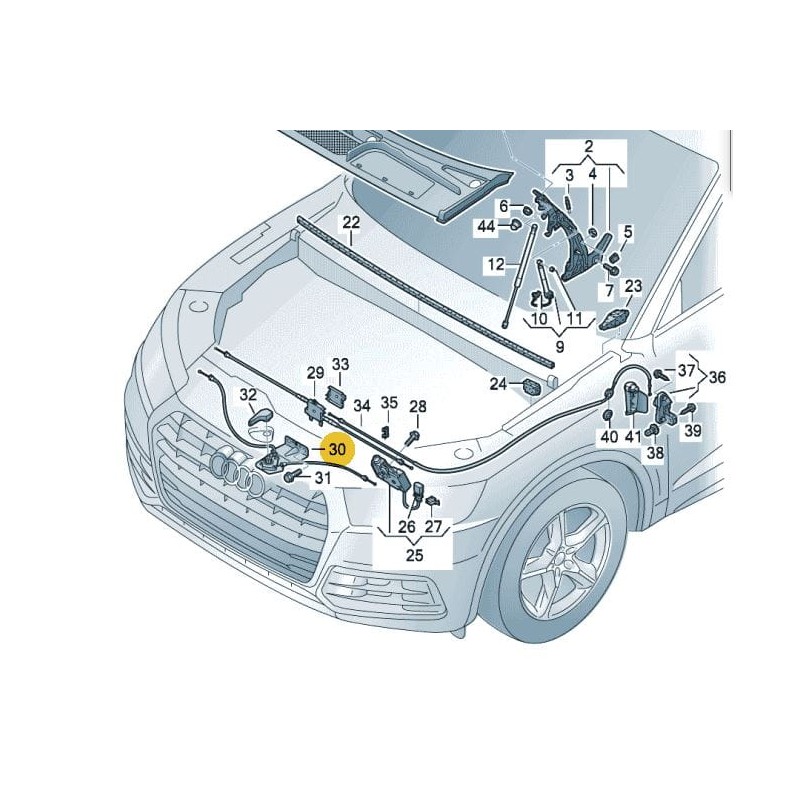 Câble de déverrouillage du capot Audi Q5 2017-