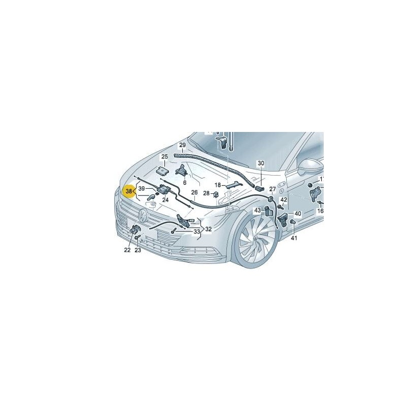 Levier d'ouverture de verrouillage de capot Audi Q3 Q4 Q5 Q8