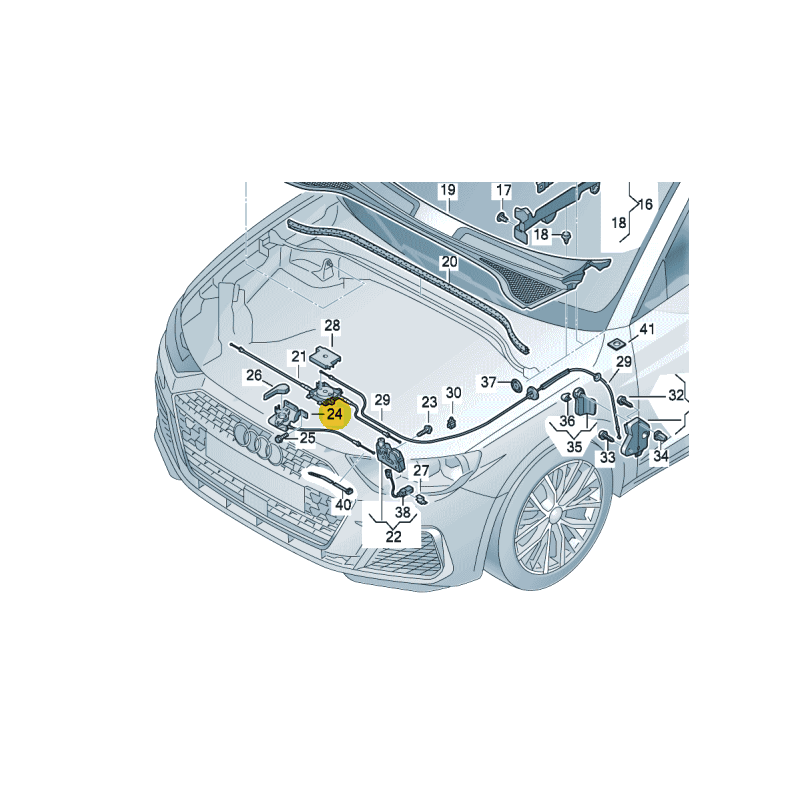 Élément de déverrouillage du capot Audi Q3 2019-