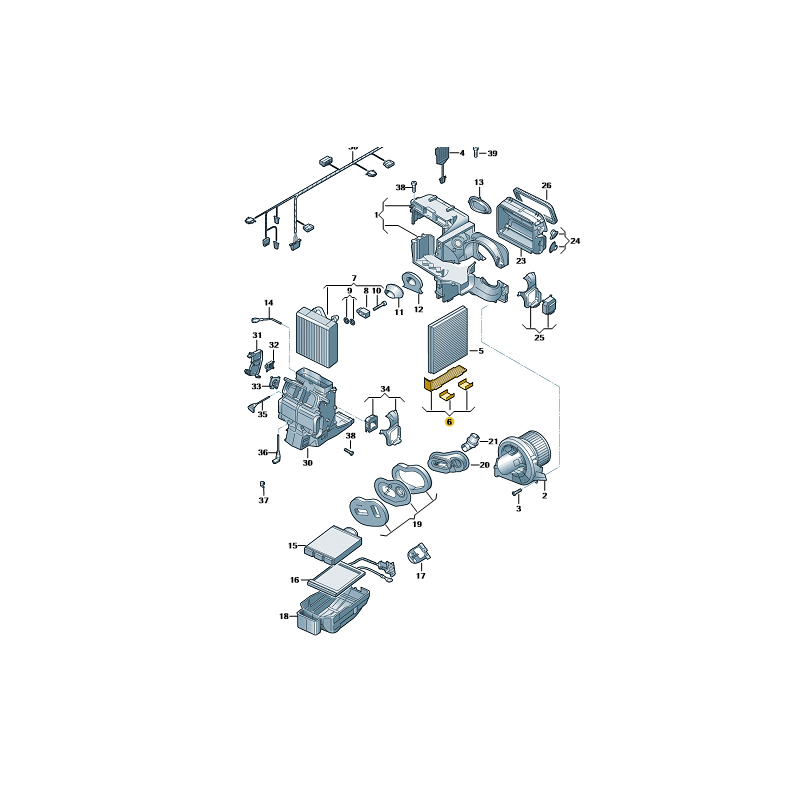 Couvercle de boîtier de filtre de climatisation d'habitacle VW Audi Seat Skoda