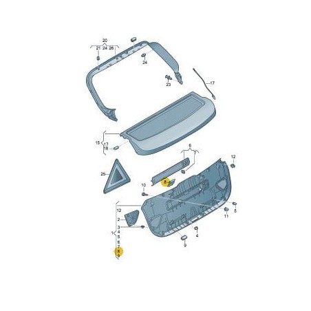 Cache de verrouillage de hayon d'urgence Audi A3 A4 B8 Cache de verrouillage de hayon d'urgence Audi A3 A4 B8