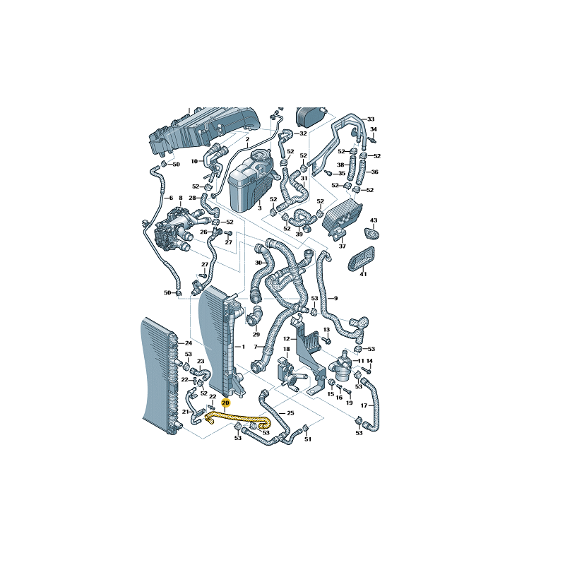 Durite de liquide de refroidissement moteur 2.0 TDI Audi A6 A7 2019- Durite de liquide de refroidissement moteur 2.0 TDI Audi A6 A7 2019-