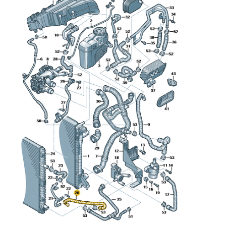Durite de liquide de refroidissement moteur 2.0 TDI Audi A6 A7 2019- Durite de liquide de refroidissement moteur 2.0 TDI Audi A6 A7 2019-