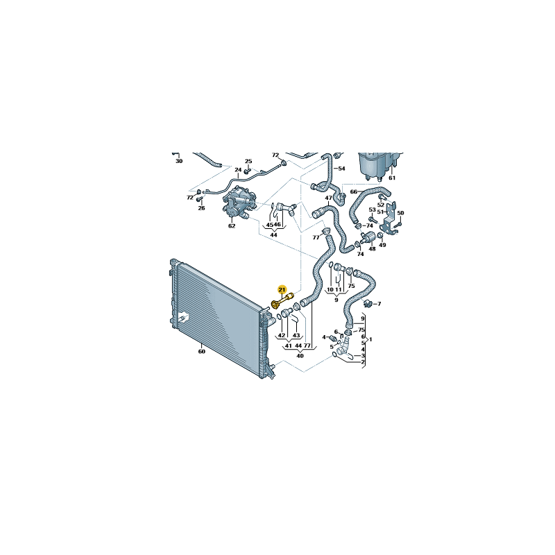 Tuyau de liquide de refroidissement moteur Audi A4 B9 A5