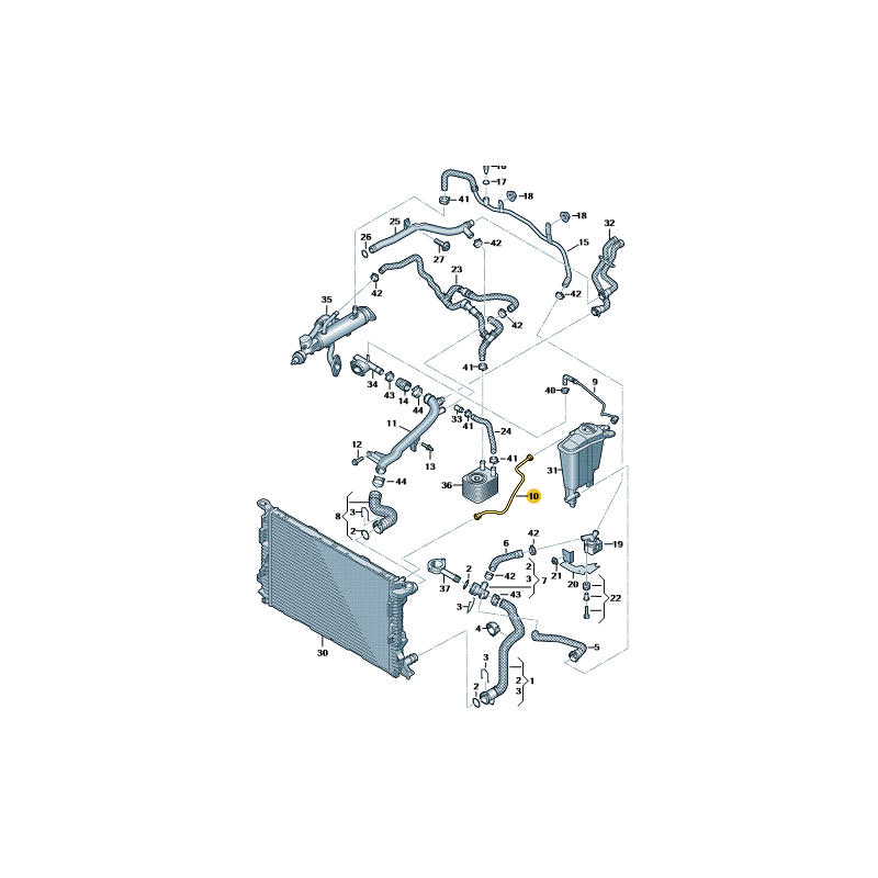 Durite de réservoir d'expansion de liquide de refroidissement moteur Durite de réservoir d'expansion de liquide de refroidissement moteur