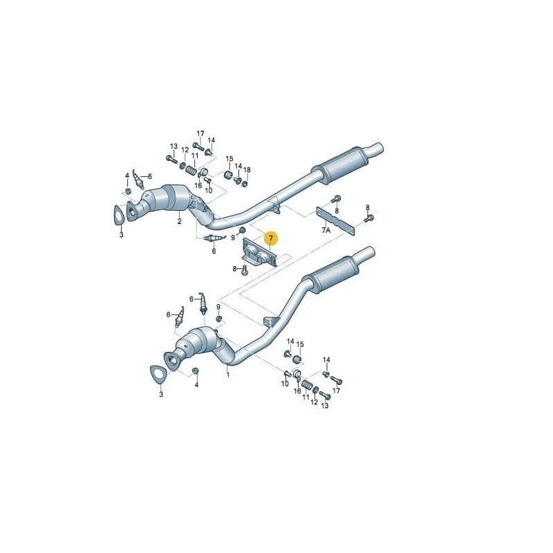 Support de suspension d'échappement Audi A6 C6 2005-2011