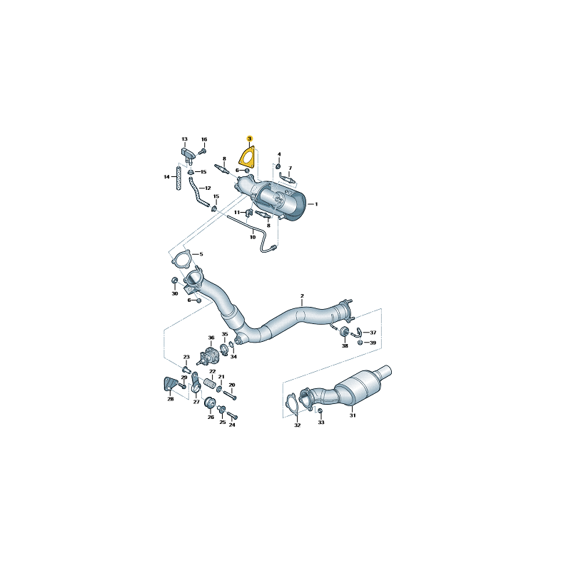 Joint de tuyau d'échappement DPF 3.0 TDI Audi A4 A5 A6 A7 A8 Q5 Q7 VW Touareg