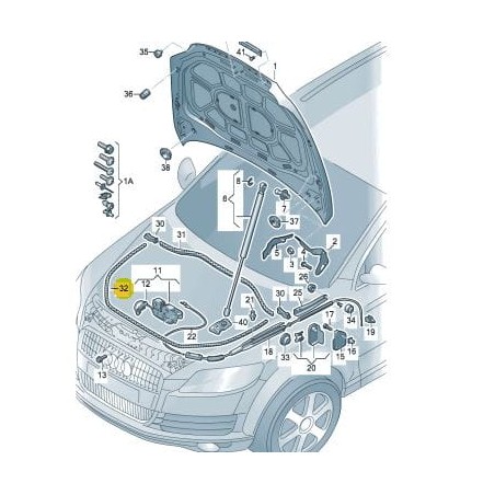 Joint d'étanchéité du capot avant Audi Q7 2007-2015 Joint d'étanchéité du capot avant Audi Q7 2007-2015