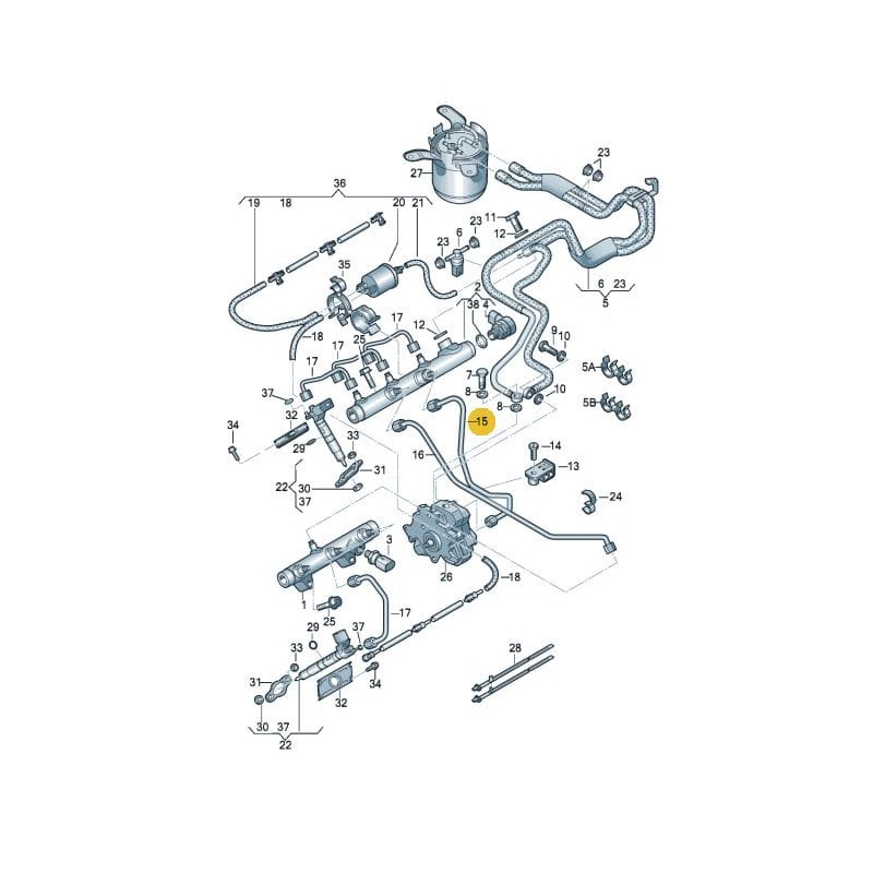 Conduite de carburant 2.7 3.0 TDI AUDI