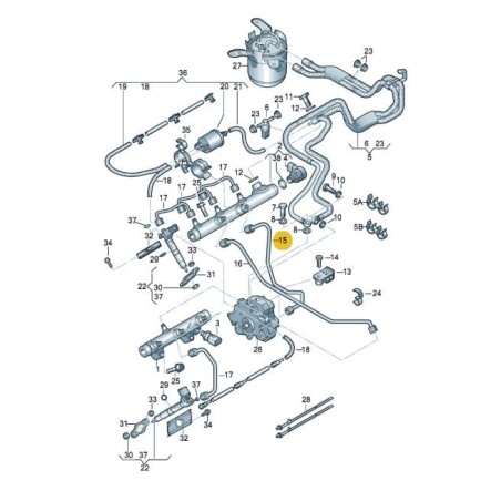 Conduite de carburant 2.7 3.0 TDI AUDI Conduite de carburant 2.7 3.0 TDI AUDI