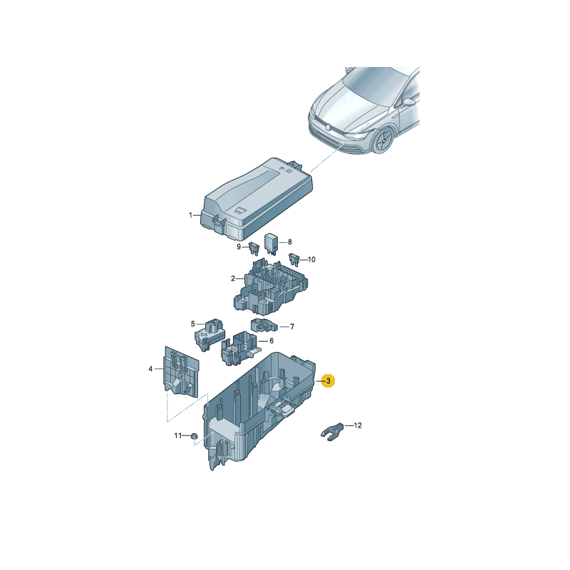 Couvercle de boîte à fusibles Seat Leon Formentor VW Golf 8 Multivan Skoda Octavia IV Audi A3