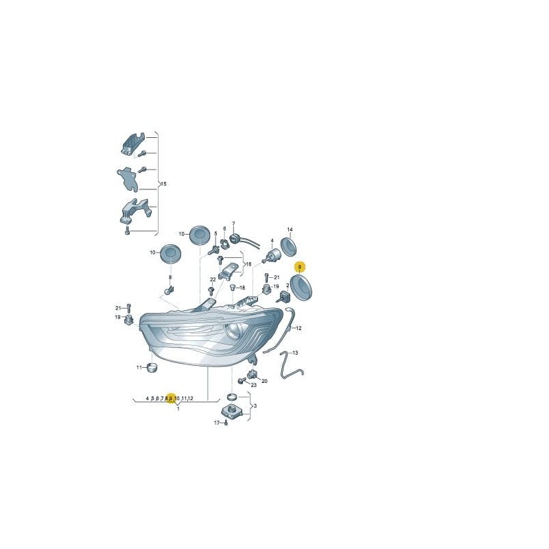 Cache de phare Audi A6 C7 FL 2014-2018