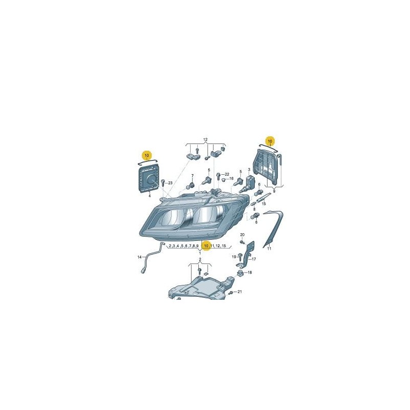 Clip à ressort de cache-phare Audi Q5 2013-2017