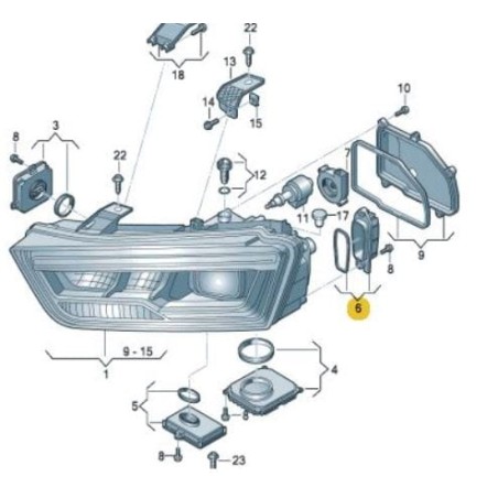 Unité de phare avant LED Audi Q3 2015-2018 Unité de phare avant LED Audi Q3 2015-2018