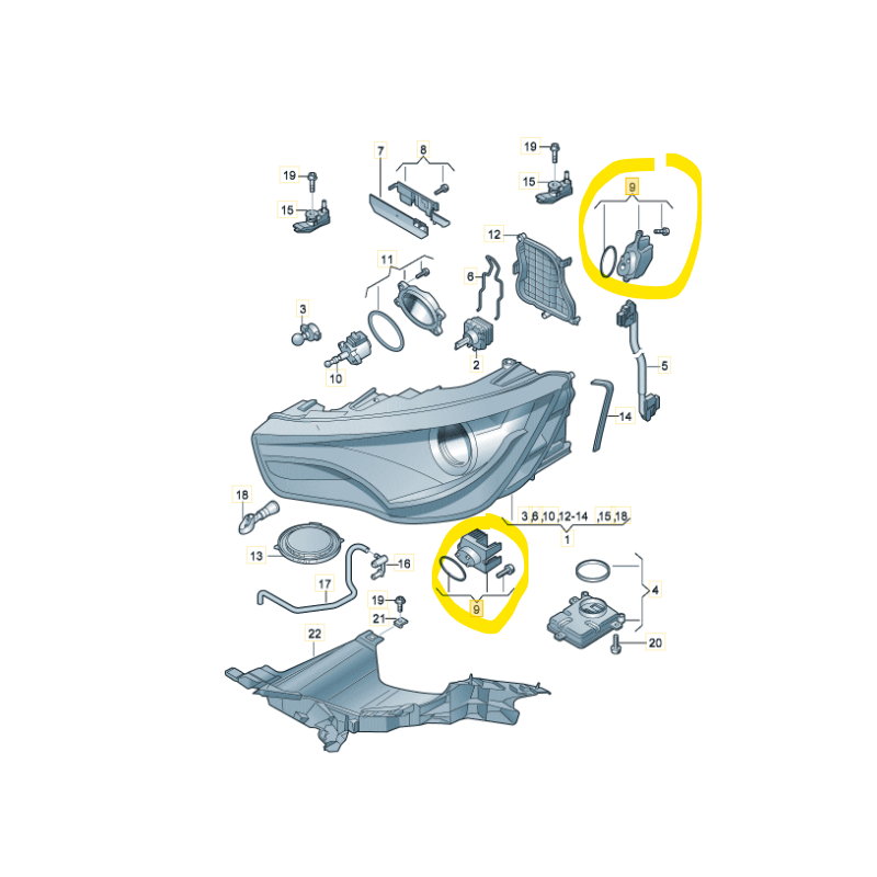 Kit de réparation dissipateur thermique LED phare Audi A1 2011-2014