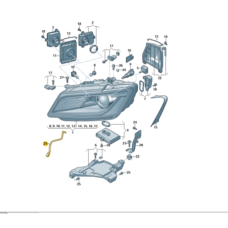 Tuyau de ventilation de phare Audi Q3 2013-2017 Tuyau de ventilation de phare Audi Q3 2013-2017