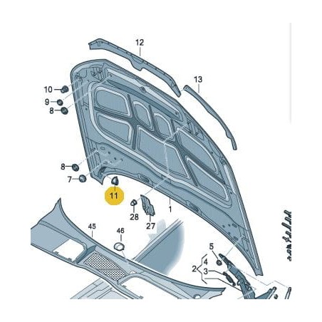 Butée de capot Audi A4 B9 A5 A8 Q5 Butée de capot Audi A4 B9 A5 A8 Q5