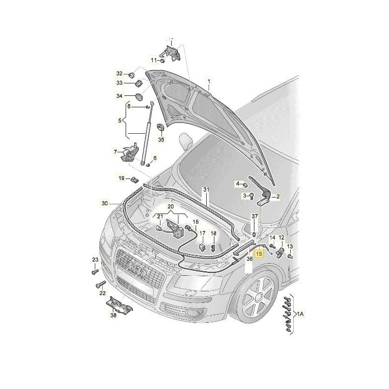 Câble de déverrouillage du capot Audi A3 2004-2013