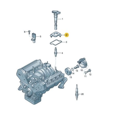 Adaptateur d'entretoise de bobine d'allumage VW Touareg Audi A8 2003-2007 FSI BLF BFM BVJ AXQ