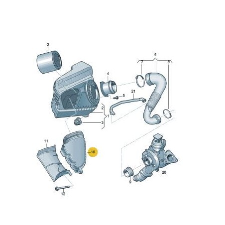 Conduit d'admission d'air 2.0 TSI 2.0 TDI Audi A6 C7 2011-2014 Conduit d'admission d'air 2.0 TSI 2.0 TDI Audi A6 C7 2011-2014