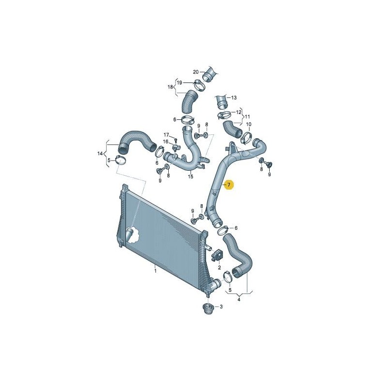 Durite d'intercooler 1.8 2.0 TSI