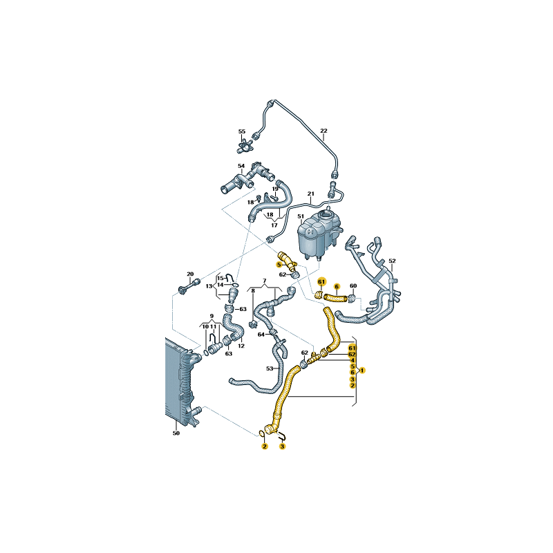 Durite de refroidissement gauche 2.0 TDI Audi A4 B9 A5 2016-