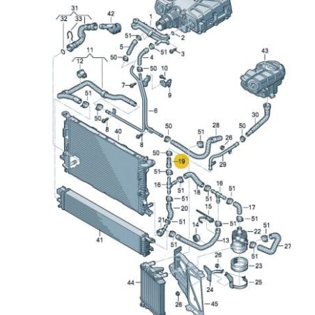 Durite d'eau de refroidissement gauche 3.0 TFSI Audi A6 A7 Durite d'eau de refroidissement gauche 3.0 TFSI Audi A6 A7