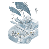Câble de verrouillage de capot Audi A6 A7 2019- Câble de verrouillage de capot Audi A6 A7 2019-