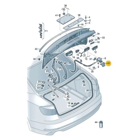 Capuchon de verrouillage de couvercle Audi A4 B9 limousine Capuchon de verrouillage de couvercle Audi A4 B9 limousine